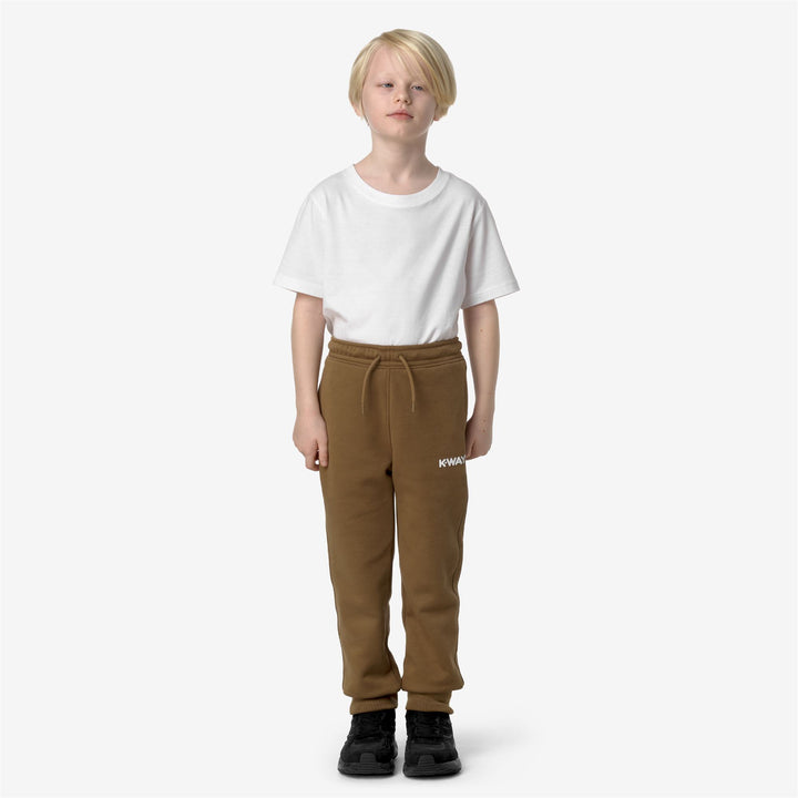 Pants Boy P. BUVEL PC LETTERING Sport Trousers BROWN C-BLACK P Dressed Back (jpg Rgb)		