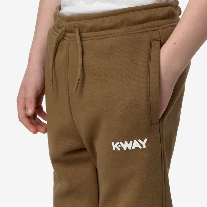 Pants Boy P. BUVEL PC LETTERING Sport Trousers BROWN C-BLACK P Detail Double				