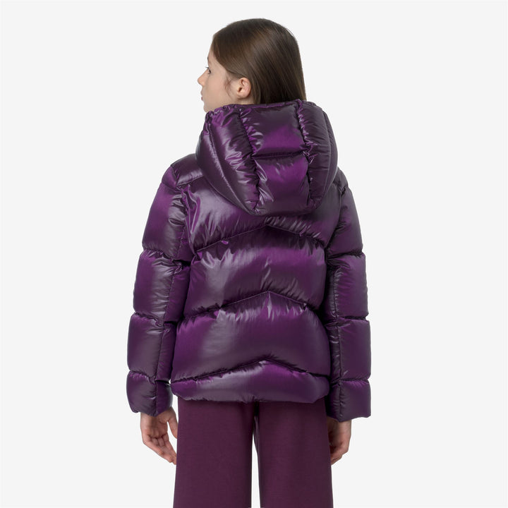 Jackets Girl P. NINEV CRYSTAL CHINTZ THERMO HEAVY Short VIOLET DK PURPLE CHINTZ Dressed Front Double		