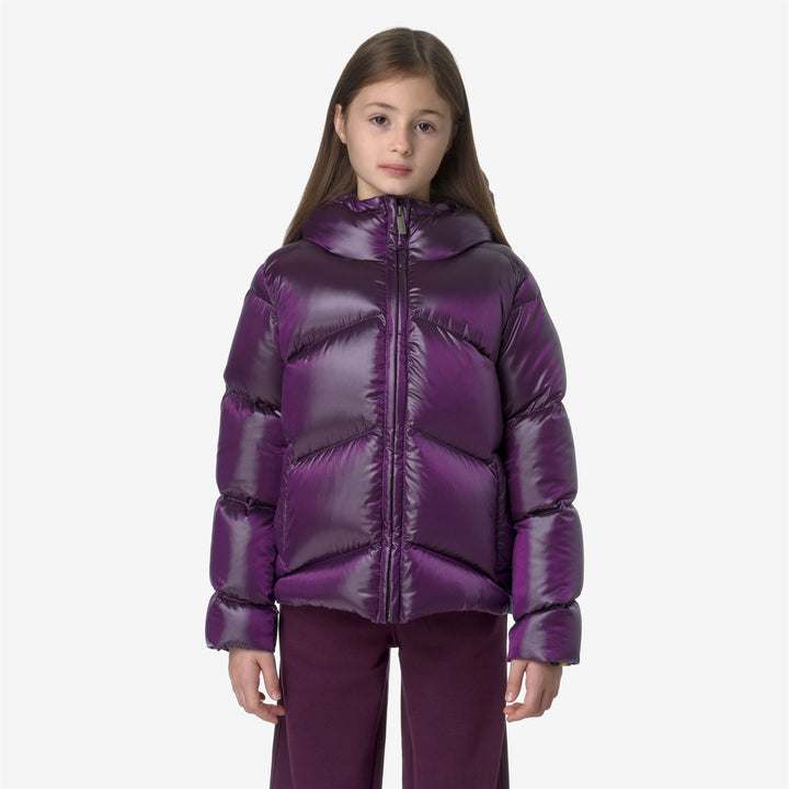 Jackets Girl P. NINEV CRYSTAL CHINTZ THERMO HEAVY Short VIOLET DK PURPLE CHINTZ Dressed Back (jpg Rgb)		