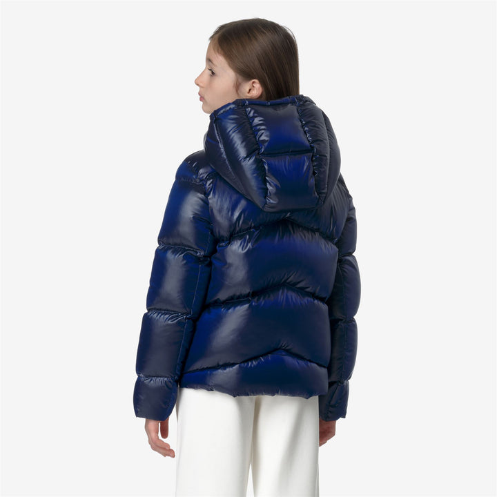 Jackets Girl P. NINEV CRYSTAL CHINTZ THERMO HEAVY Short BLUE DEPTH CHINTZ Dressed Front Double		