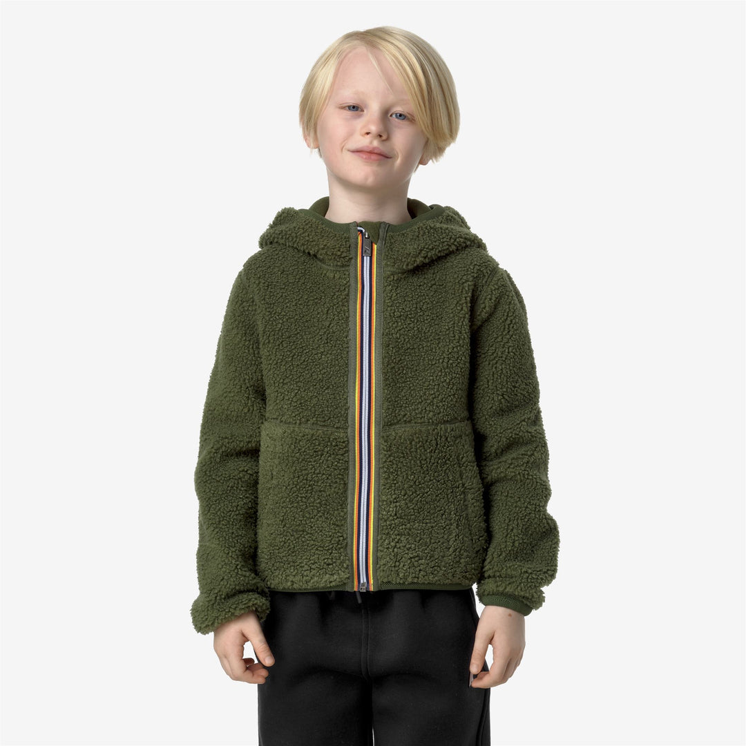 Fleece Boy P. JACK SHERPA POLAR DOUBLE Jacket GREEN C-GREEN C Detail Double				