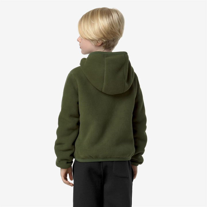 Fleece Boy P. JACK SHERPA POLAR DOUBLE Jacket GREEN C-GREEN C Dressed Front Double		