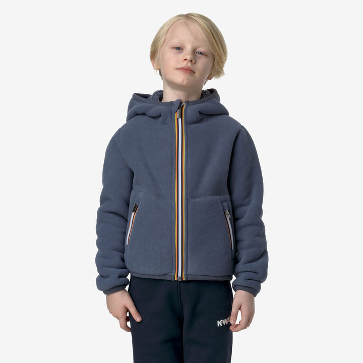 Fleece Boy P. JACK SHERPA POLAR DOUBLE Jacket GREY BLUE A-GREY BLUE A Dressed Back (jpg Rgb)		