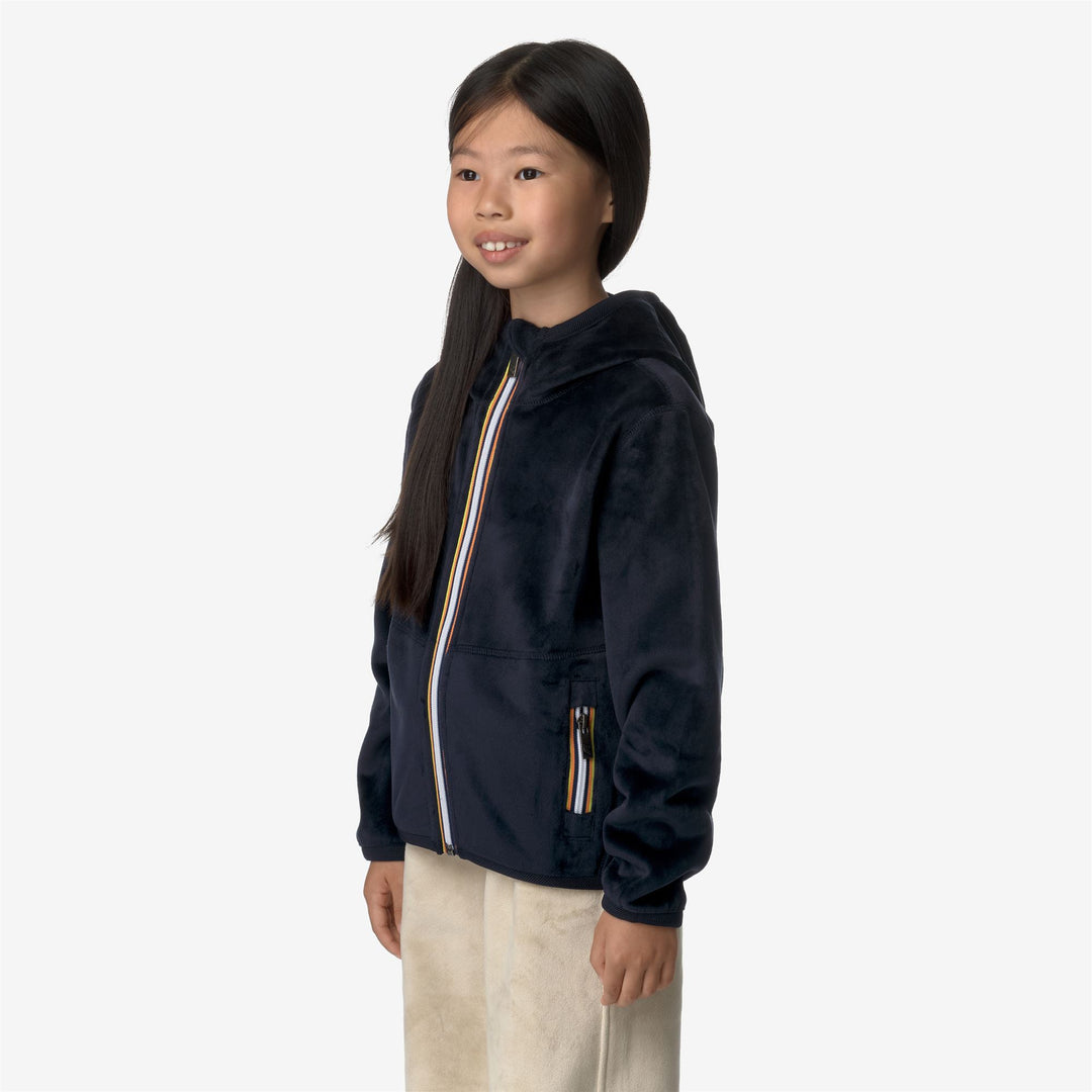 Fleece Girl P. LILY VELOUR POLAR REVERSIBLE Jacket BLUE DEPTH-BLUE DEPTH Detail (jpg Rgb)			