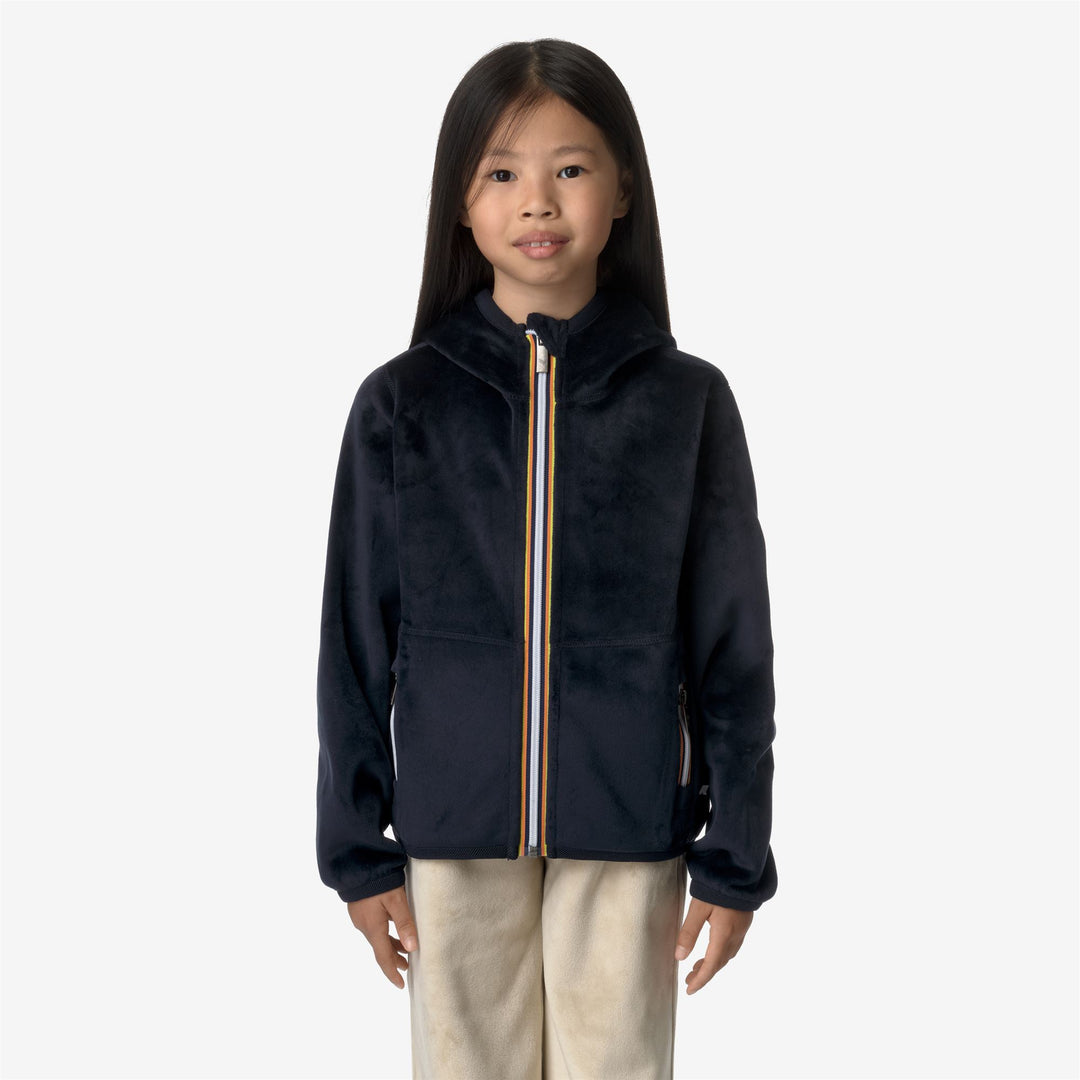 Fleece Girl P. LILY VELOUR POLAR DOUBLE Jacket BLUE DEPTH-BLUE DEPTH Dressed Back (jpg Rgb)		