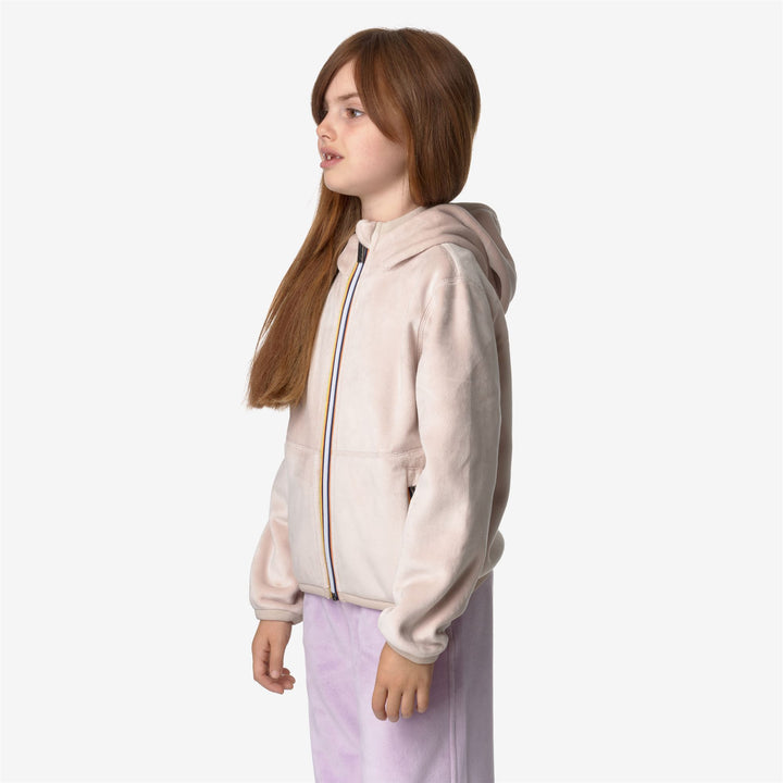 Fleece Girl P. LILY VELOUR POLAR REVERSIBLE Jacket PINK TINT-PINK TINT Detail (jpg Rgb)			