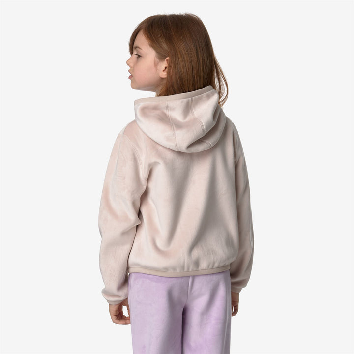 Fleece Girl P. LILY VELOUR POLAR REVERSIBLE Jacket PINK TINT-PINK TINT Dressed Front Double		