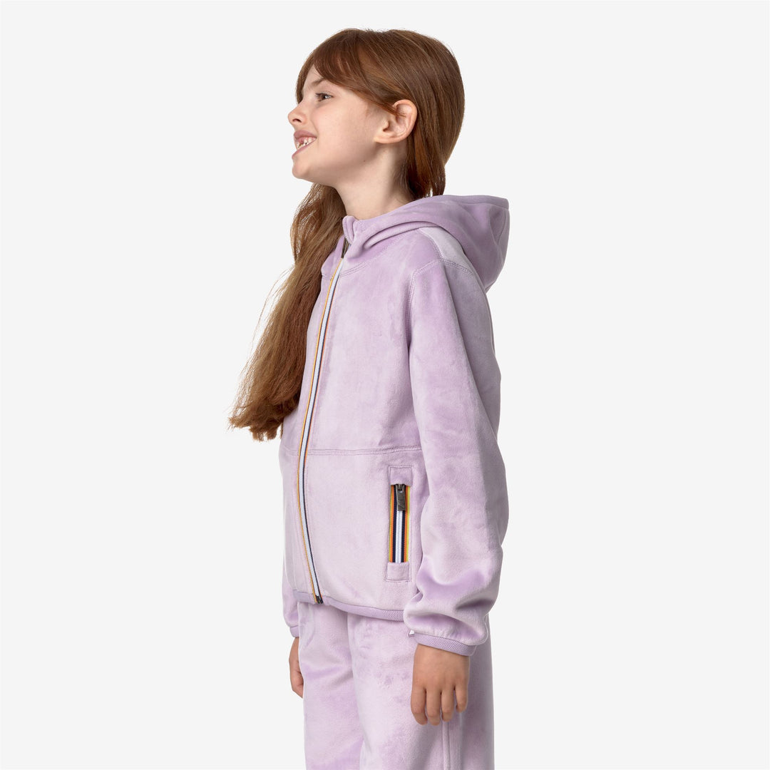 Fleece Girl P. LILY VELOUR POLAR DOUBLE Jacket VIOLET LT LILAC Detail (jpg Rgb)			