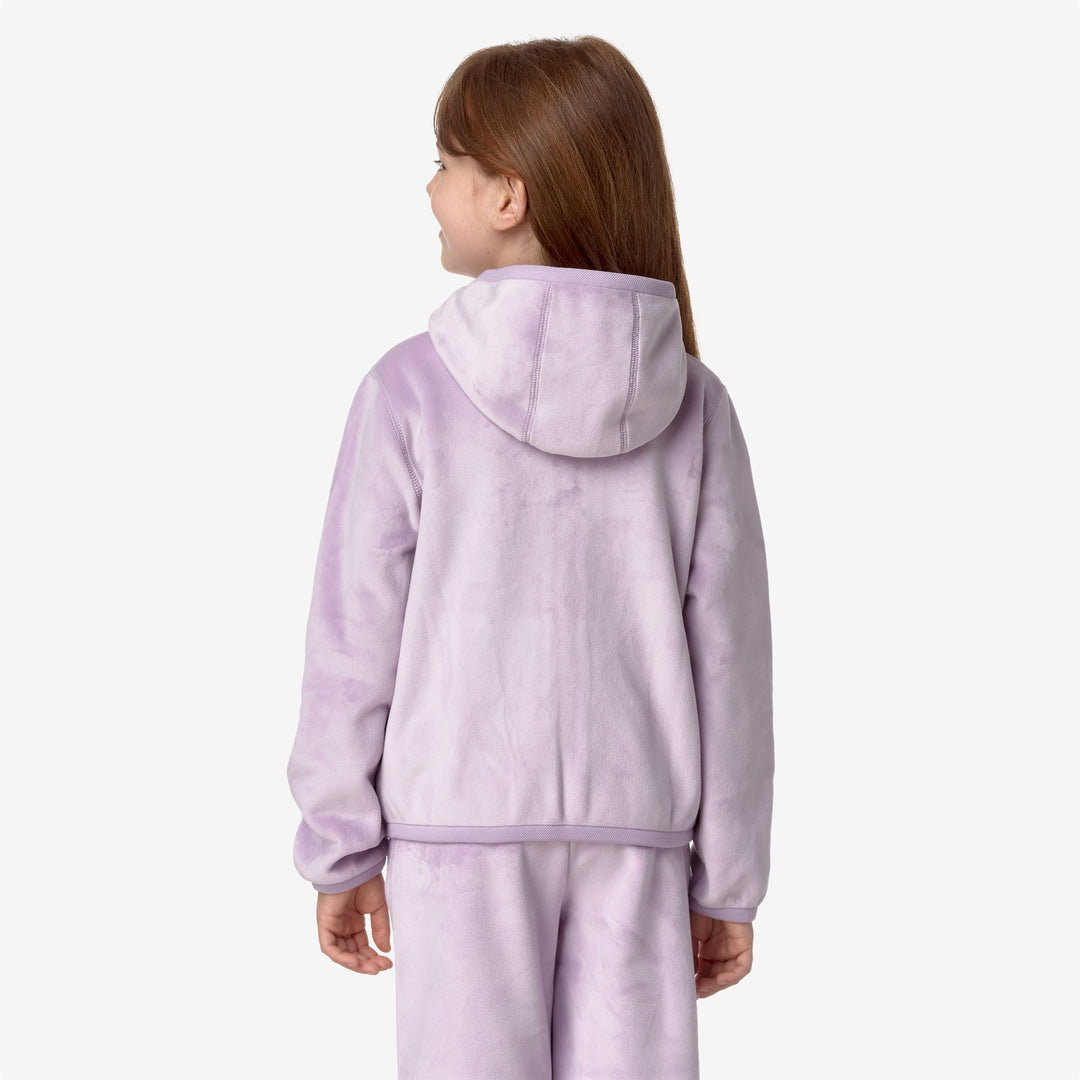 Fleece Girl P. LILY VELOUR POLAR DOUBLE Jacket VIOLET LT LILAC Dressed Front Double		