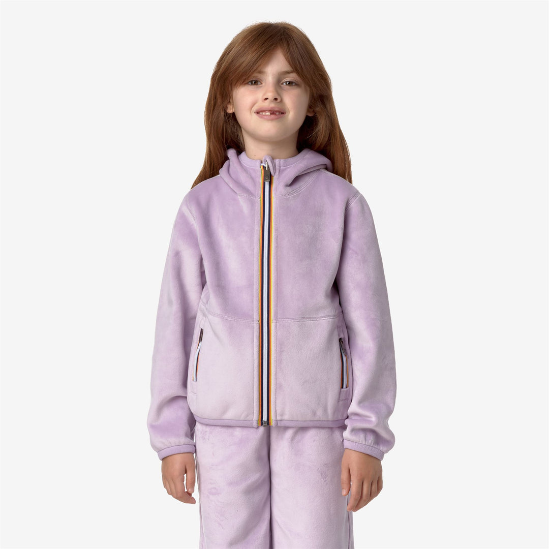 Fleece Girl P. LILY VELOUR POLAR DOUBLE Jacket VIOLET LT LILAC Dressed Back (jpg Rgb)		