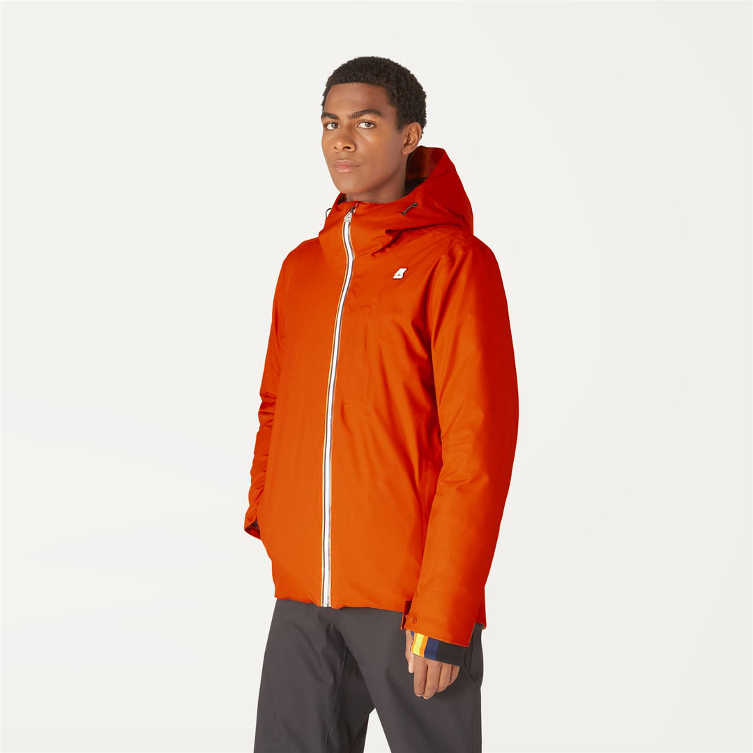 Jackets Man Edward Micro Twill Mid ORANGE RUST - BLUE MEDIEVAL Detail (jpg Rgb)			