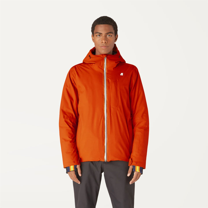 Jackets Man Edward Micro Twill Mid ORANGE RUST - BLUE MEDIEVAL Dressed Back (jpg Rgb)		