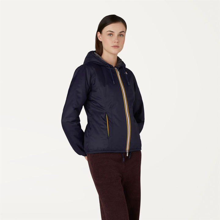 Jackets Woman LILY MICRO RIPSTOP MARMOTTA Short BLUE NAVY-GREY ANTHRACITE Dressed Back (jpg Rgb)		