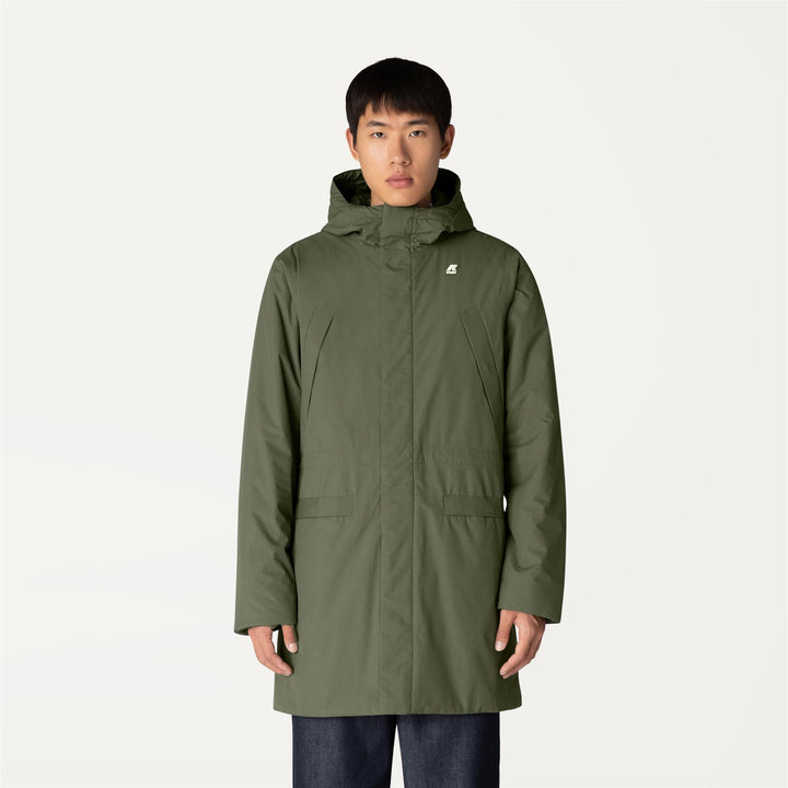 Jackets Man REMI RIPSTOP MARMOTTA 3/4 Length GREEN BLACKISH  - BLUE DEPTH Dressed Back (jpg Rgb)		