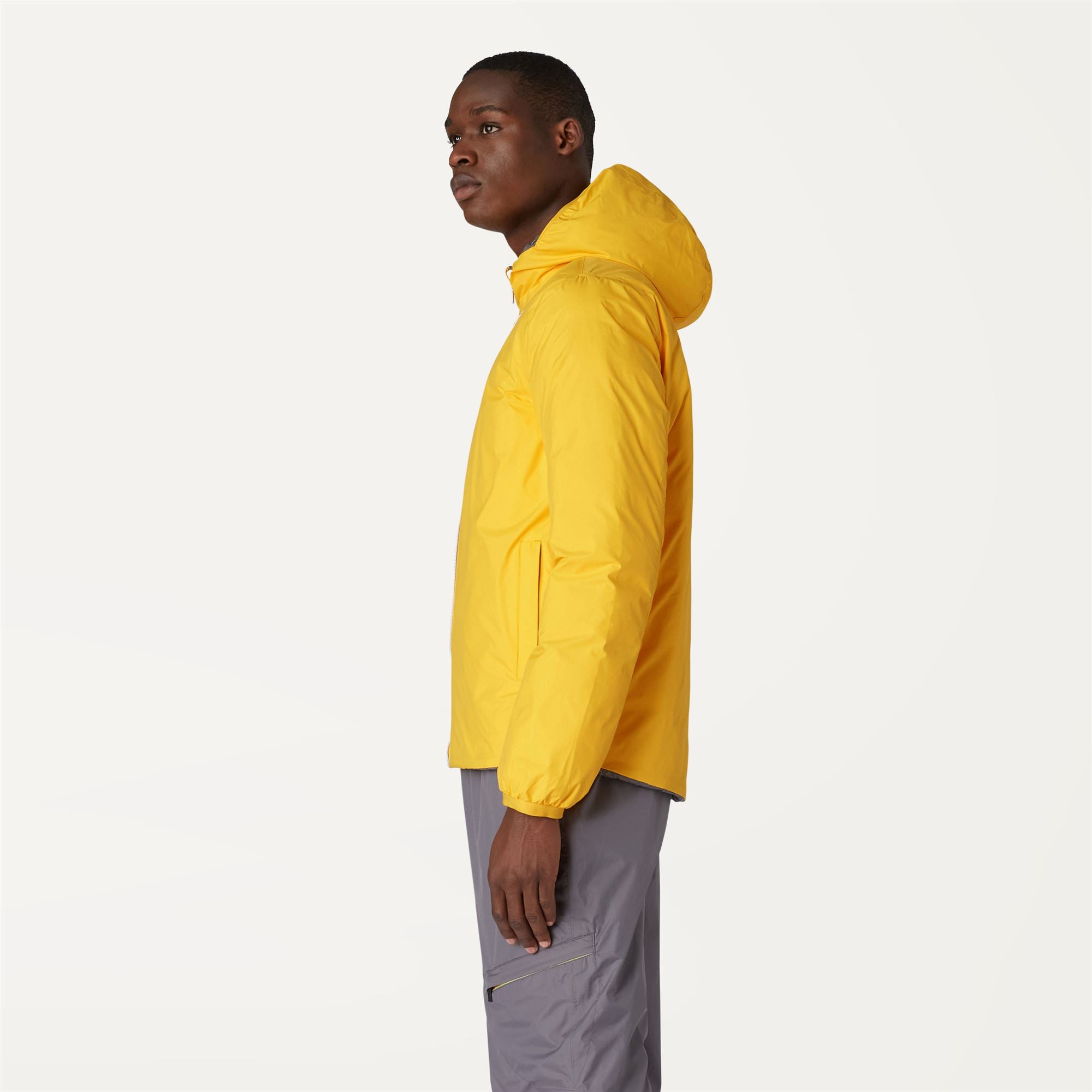 Grey and yellow jacket sale