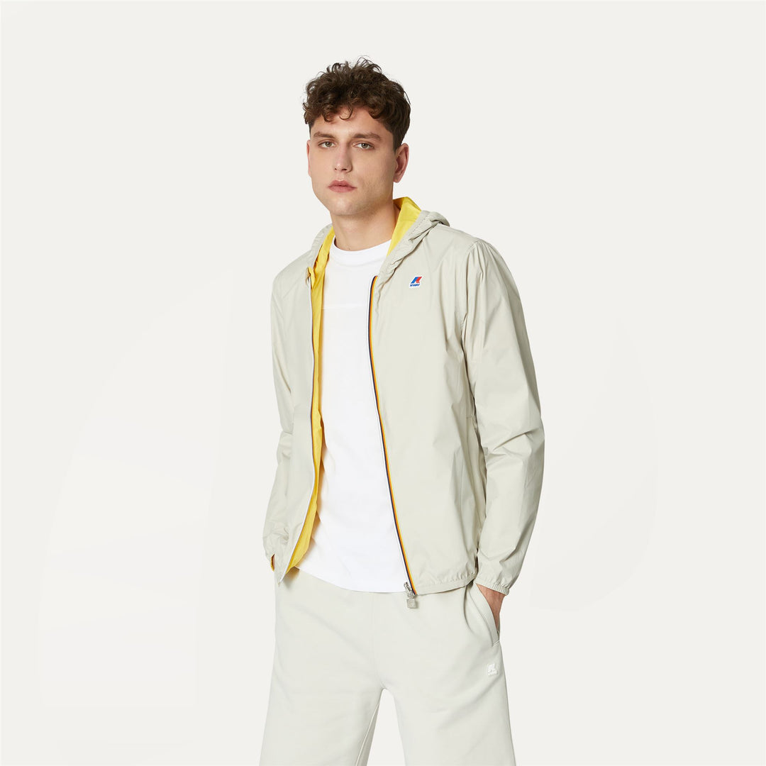 Jackets Man JACQUES PLUS.2 REVERSIBLE Short BEIGE LT-YELLOW S Dressed Back (jpg Rgb)		