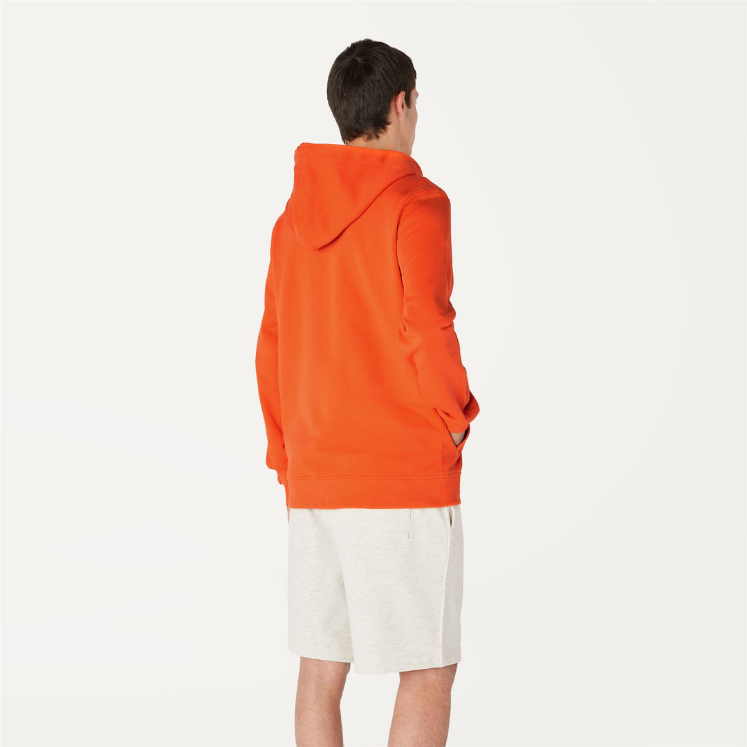 Fleece Man ANTHONY Jacket ORANGE Dressed Front Double		