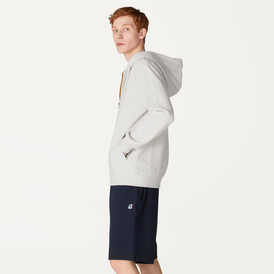 Fleece Man ANTHONY Jacket WHITE  MELANGE Detail (jpg Rgb)			