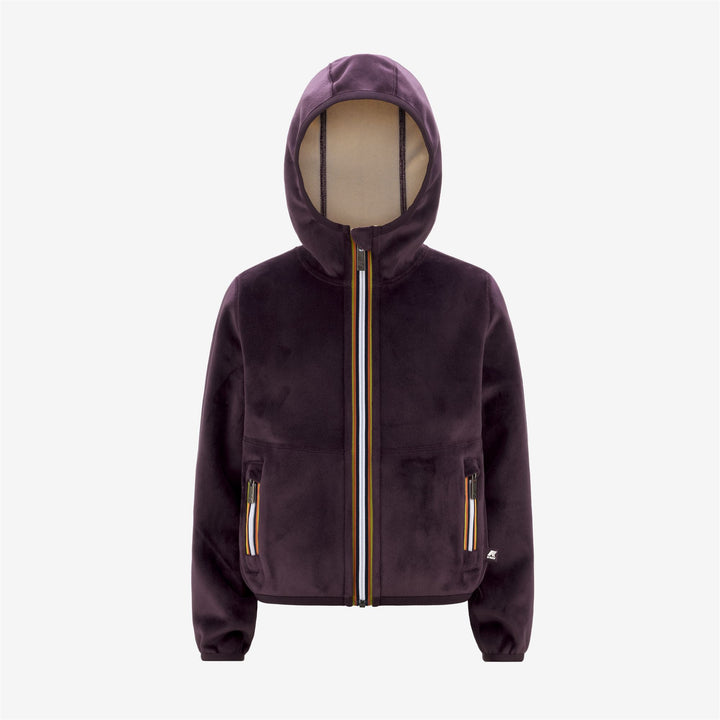 Fleece Girl P. LILY VELOUR POLAR DOUBLE Jacket VIOLET PE-BEIGE E Photo (jpg Rgb)			