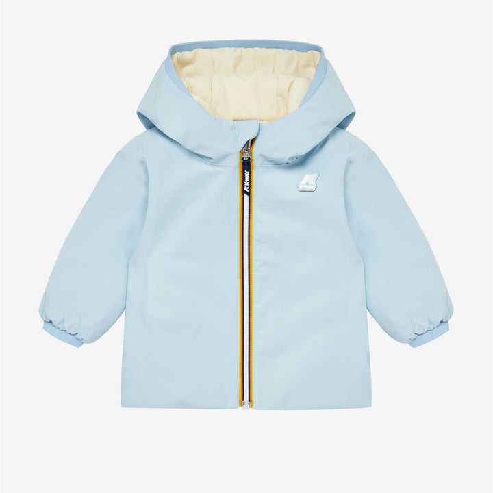 Jackets Kid unisex E. JACK WARM REVERSIBLE Short AZURE LT MARINE - BEIGE ECRU Photo (jpg Rgb)			