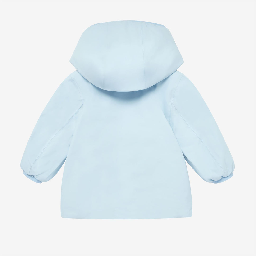 Jackets Kid unisex E. JACK WARM REVERSIBLE Short AZURE LT MARINE - BEIGE ECRU Dressed Front (jpg Rgb)	