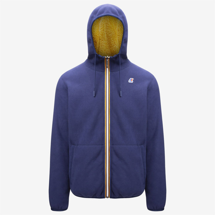 Fleece Man JACQUES POLAR REVERSIBLE Jacket BLUE MEDIEVAL - YELLOW RASPBERRY Photo (jpg Rgb)			