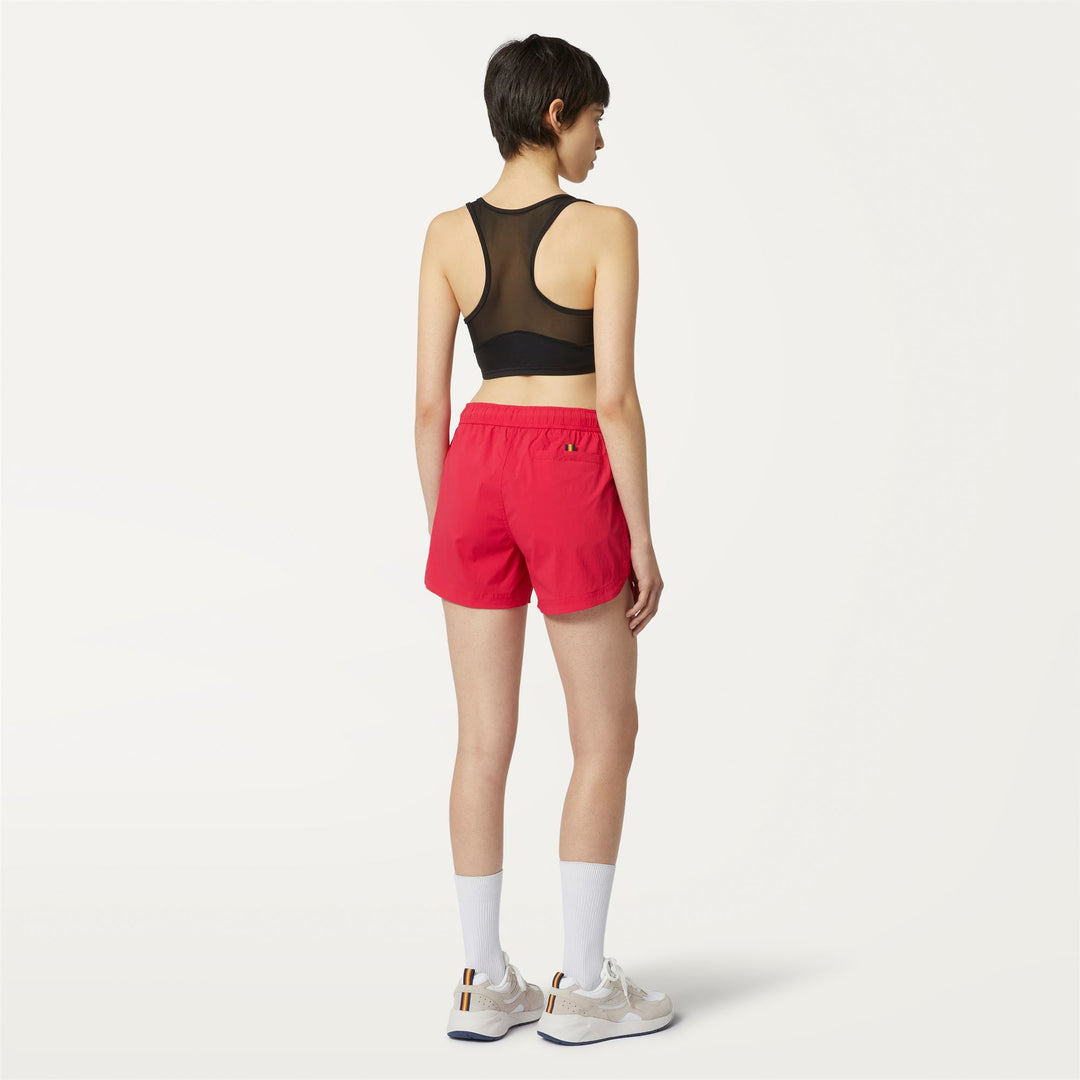 Shorts Woman HYPE Sport  Shorts RED BERRY Dressed Front Double		