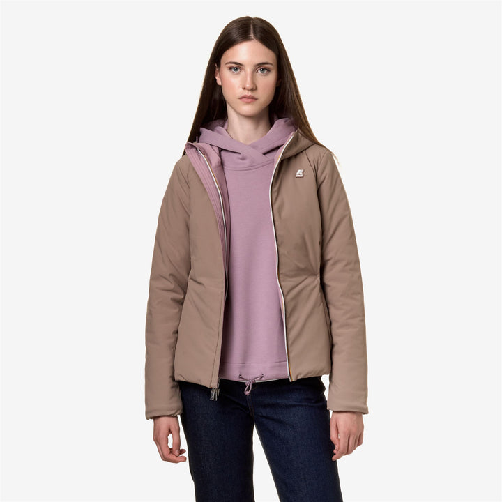 Jackets Woman LILY ST WARM DOUBLE Short VIOLET D-BEIGE T Detail Double				