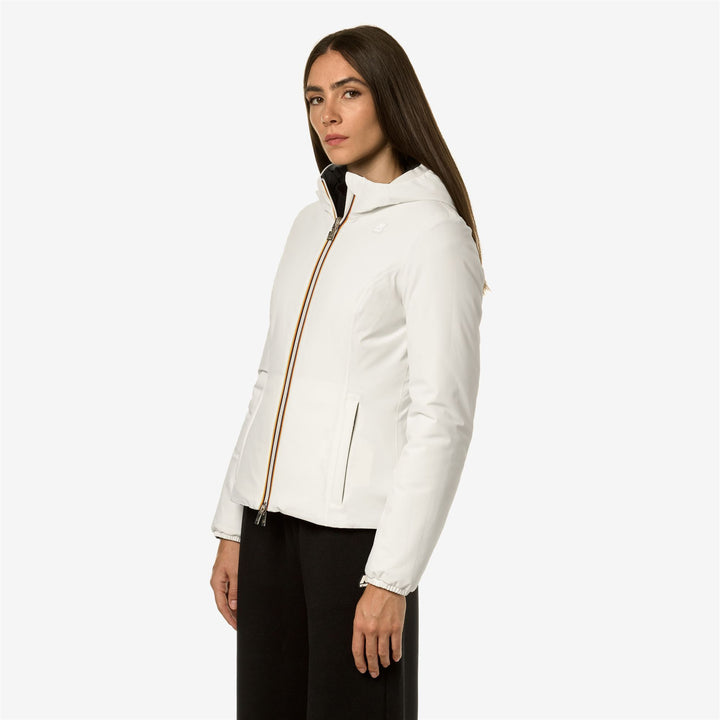 Jackets Woman LILY ST WARM DOUBLE Short WHITE G-BLACK P Detail (jpg Rgb)			