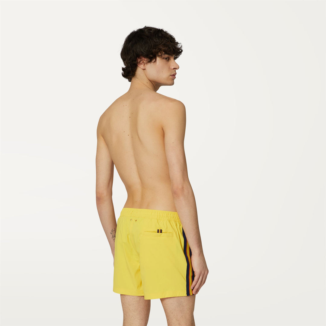 Bathing Suits Man SALT Swimming Trunk YELLOW SUNSTRUCK Dressed Front Double		