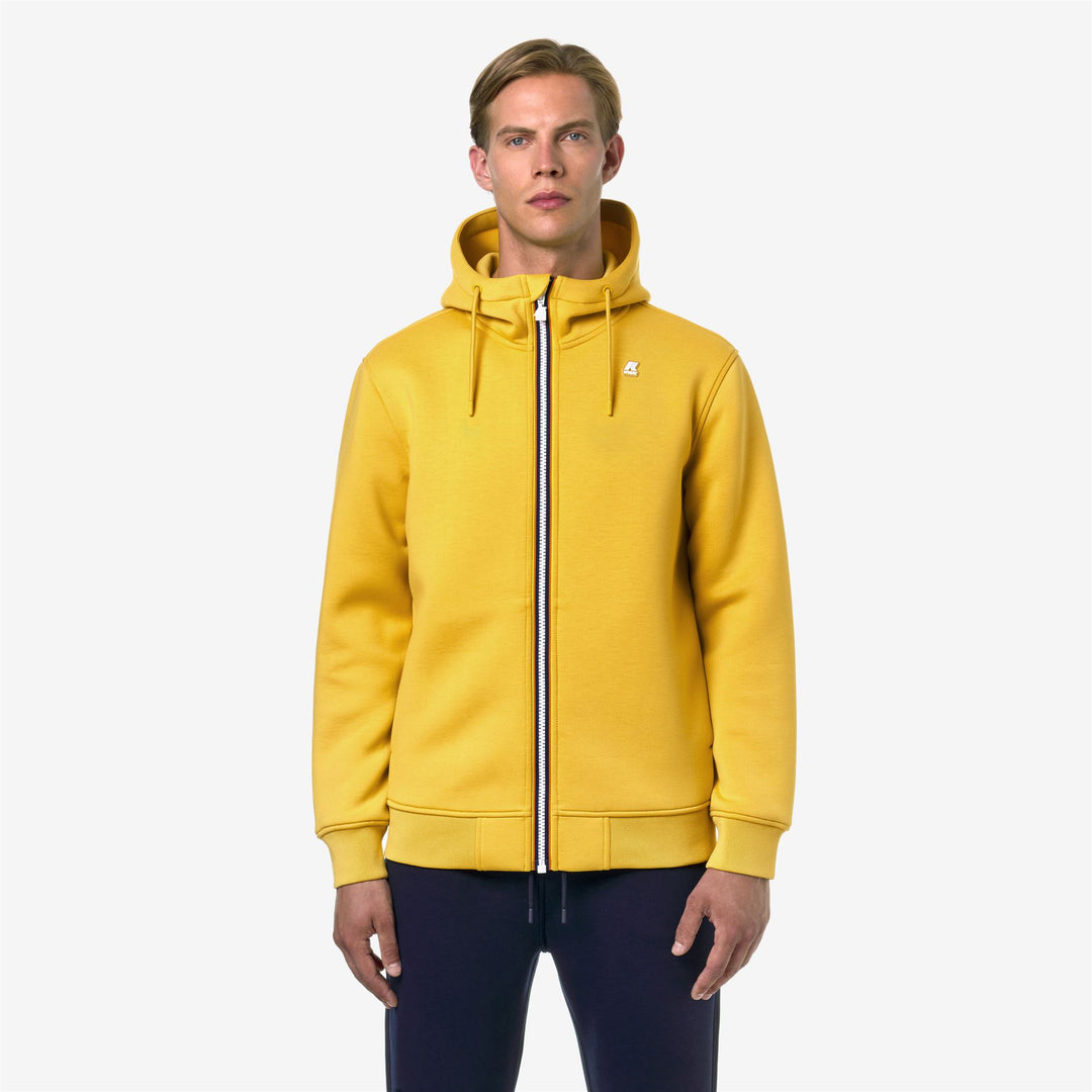 Fleece Man RAINER SPACER Jacket YELLOW ZAFFERANO Dressed Back (jpg Rgb)		