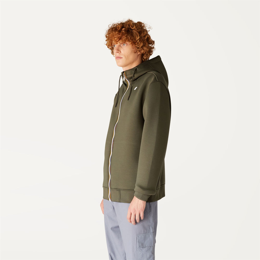 Fleece Man RAINER SPACER Jacket GREEN BLACKISH Detail (jpg Rgb)			