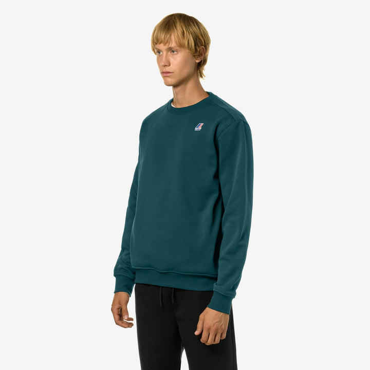 Fleece Unisex LE VRAI AUGUSTE HV POLY CO Jumper GREEN PETROL Detail (jpg Rgb)			