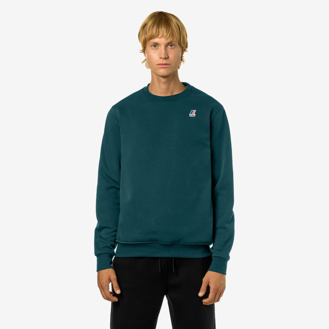 Fleece Unisex LE VRAI AUGUSTE HV POLY CO Jumper GREEN PETROL Dressed Back (jpg Rgb)		