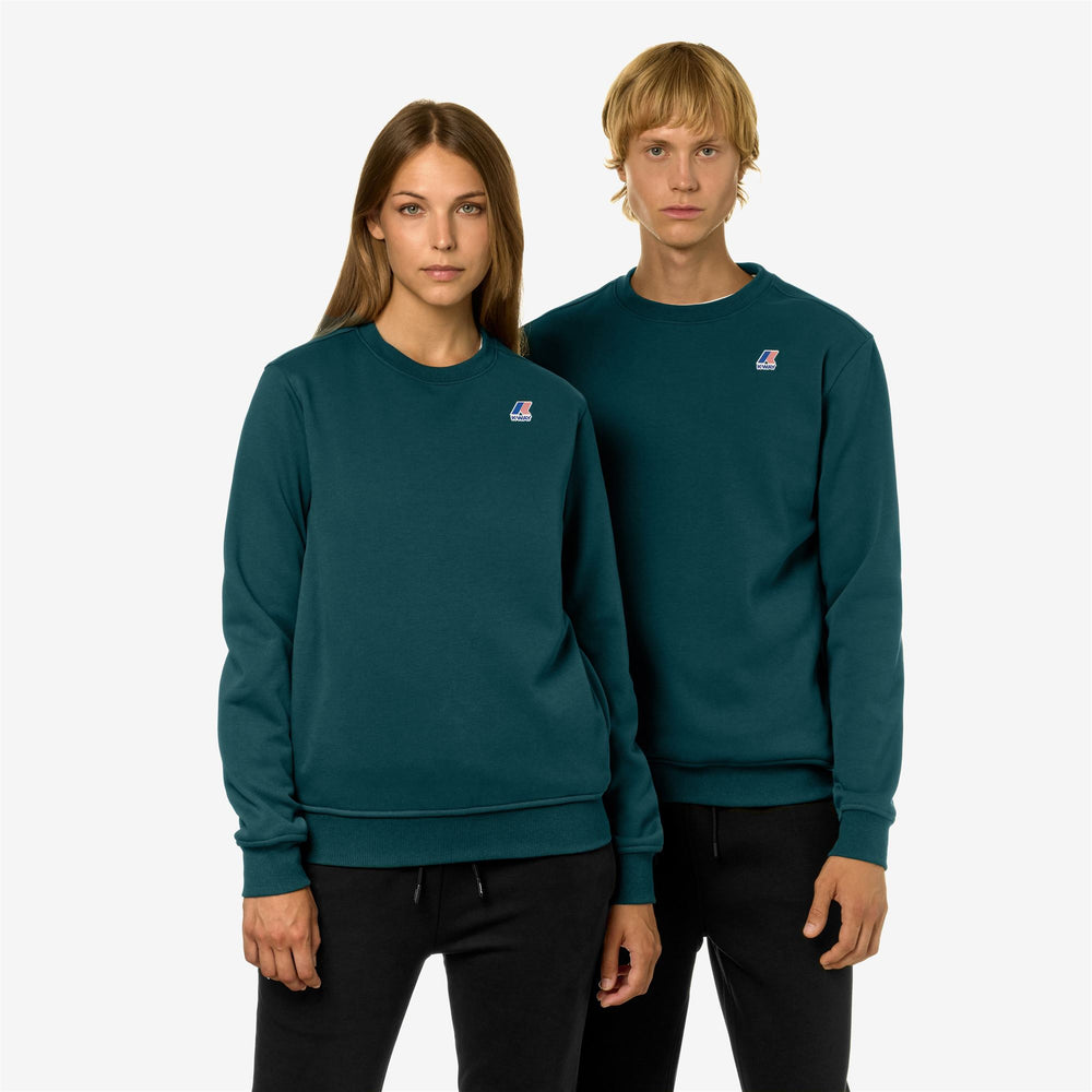 Fleece Unisex LE VRAI AUGUSTE HV POLY CO Jumper GREEN PETROL Detail Double				