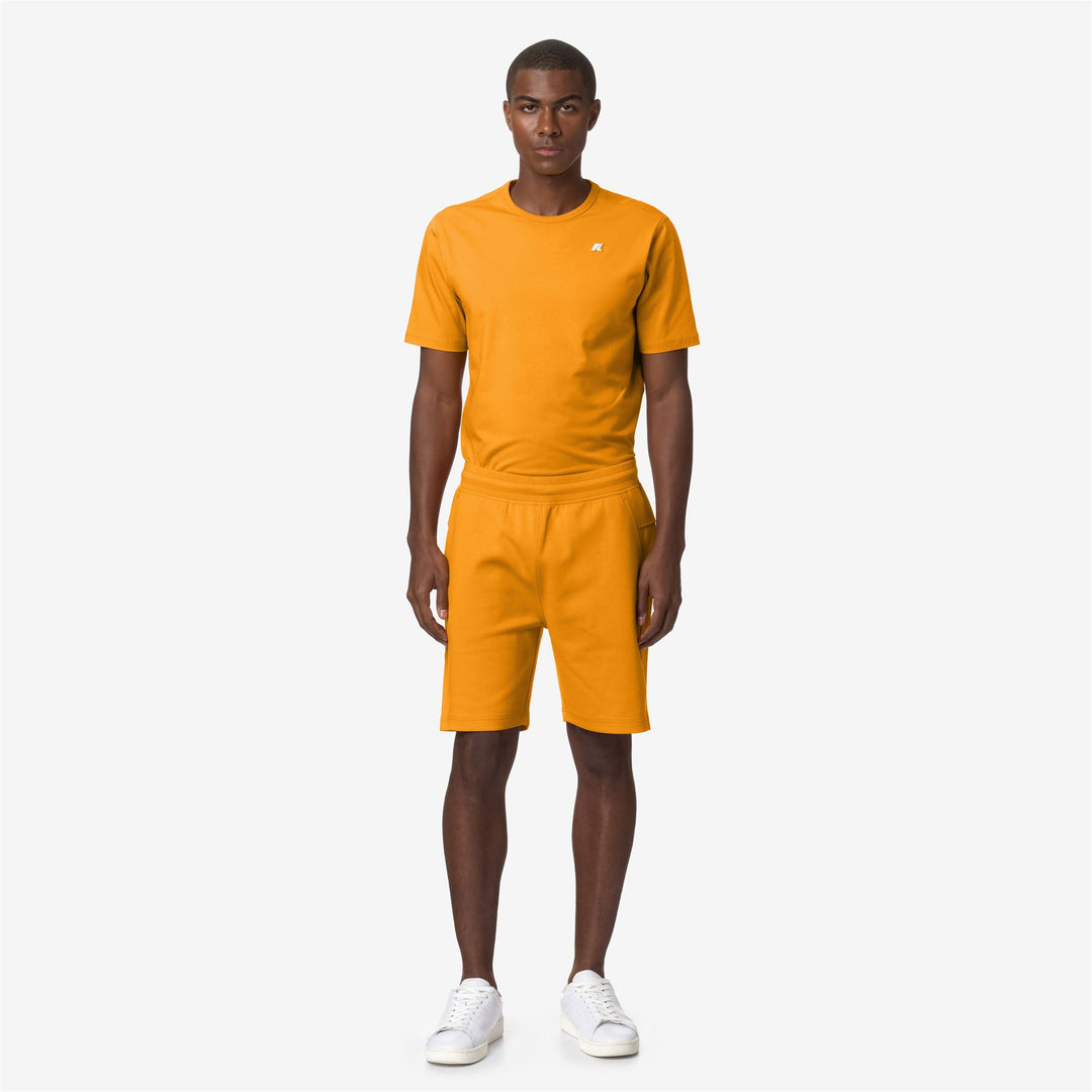 Shorts Man KENY INTERLOCK Sport  Shorts ORANGE MD Dressed Back (jpg Rgb)		