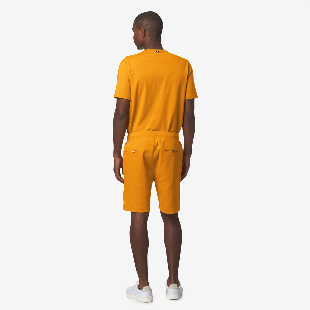 Shorts Man KENY INTERLOCK Sport  Shorts ORANGE MD Dressed Front Double		