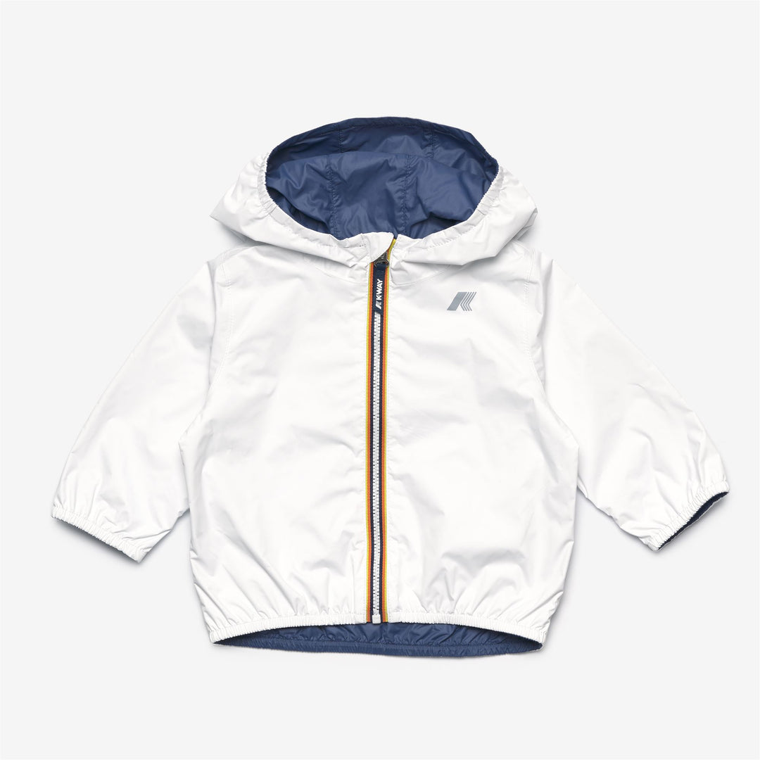 Jackets Kid unisex E. JAKE PLUS.2 DOUBLE Short WHITE - BLUE FIORD Photo (jpg Rgb)			