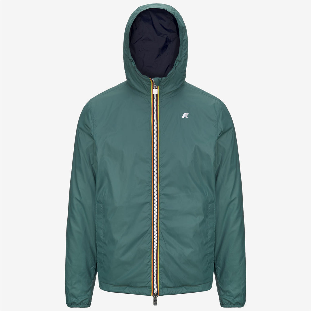 Jackets Man JAKE PLUS.2 DOUBLE Short BLUE D-GREEN P Dressed Front (jpg Rgb)	