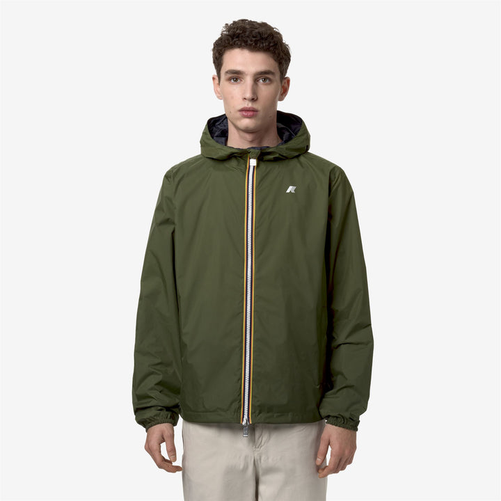 Jackets Man JAKE PLUS.2 DOUBLE Short GREEN C-BLUE D Dressed Back (jpg Rgb)		