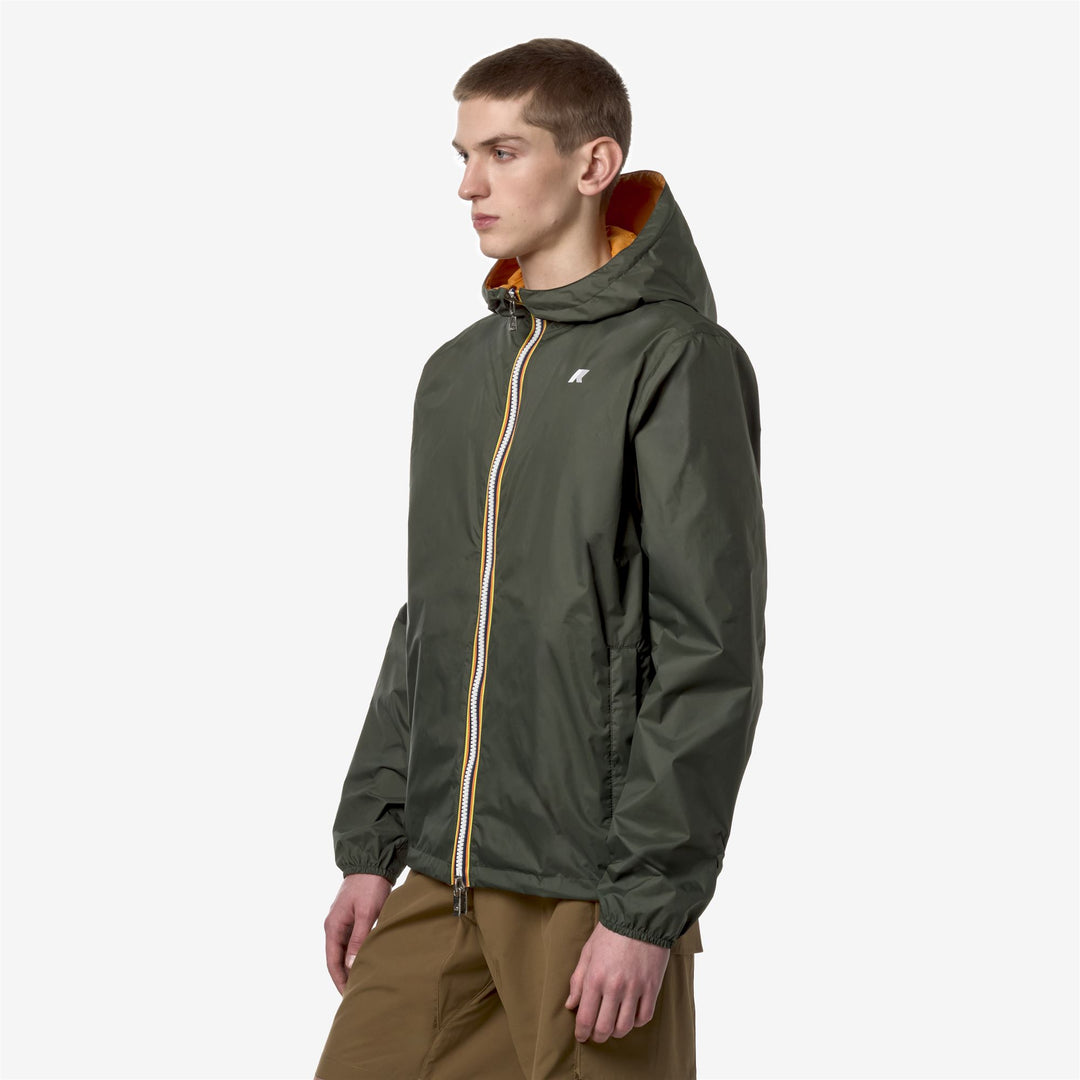 Jackets Man JAKE PLUS.2 DOUBLE Short GREEN B-ORANGE M Detail (jpg Rgb)			