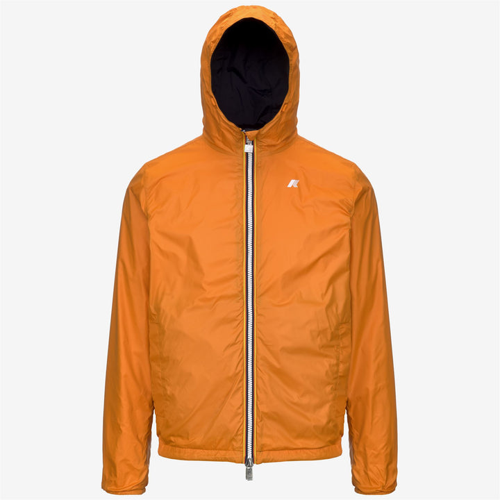 Jackets Man JAKE PLUS.2 DOUBLE Short BLACK-ORANGE M Dressed Front (jpg Rgb)	