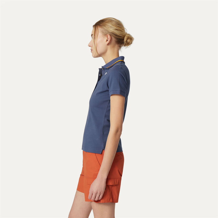 Polo Shirts Woman JEANNINE Polo BLUE INDIGO Detail (jpg Rgb)			