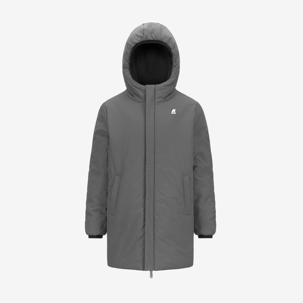 Jackets Boy P. JACOB ST WARM DOUBLE Mid BLACK PURE - GREY SMOKED Dressed Front (jpg Rgb)	