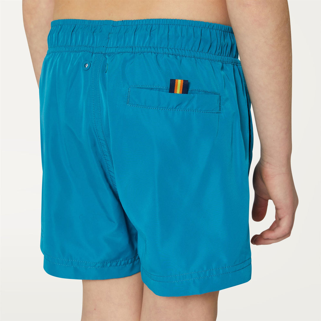 Bathing Suits Boy P. HAZEL Swimming Trunk TURQUOISE DK Detail Double				