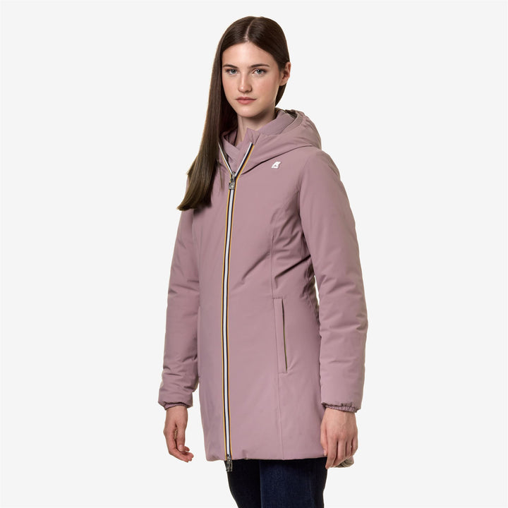 Jackets Woman DENISE WARM DOUBLE Mid VIOLET D-BEIGE T Detail (jpg Rgb)			