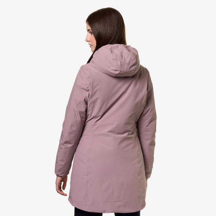 Jackets Woman DENISE WARM DOUBLE Mid VIOLET D-BEIGE T Dressed Front Double		