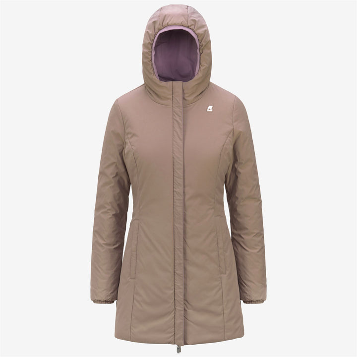 Jackets Woman DENISE WARM DOUBLE Mid VIOLET D-BEIGE T Dressed Front (jpg Rgb)	