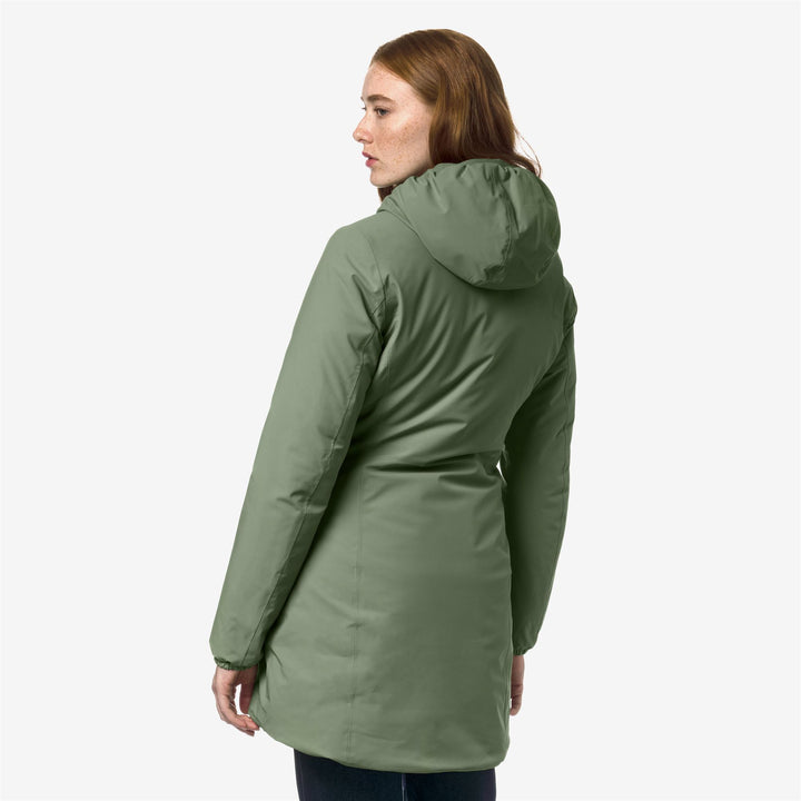 Jackets Woman DENISE ST WARM DOUBLE Mid GREEN S-BLUE D Dressed Front Double		